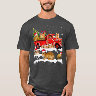 Bunny Riding Red Truck Xmas Merry Kerstmis T-shirt