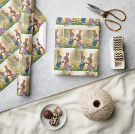 Bunny Romance in een Daisy Field Cadeaupapier