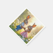 Bunny Romance in een Daisy Field Servet (Hoek)