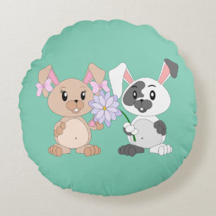 Bunny - Ronde Sierkussen (16 inch) Rond Kussen