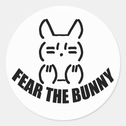 Bunny Round Sticker x 6 (Voorkant)