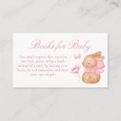 Bunny roze boog baby shower boek aanvraag informatiekaartje (Voorkant)