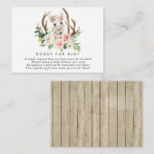 bunny roze florale boeken voor baby boekaanvraag informatiekaartje (Voorkant / Achterkant)