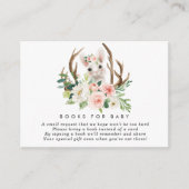 bunny roze florale boeken voor baby boekaanvraag informatiekaartje (Voorkant)