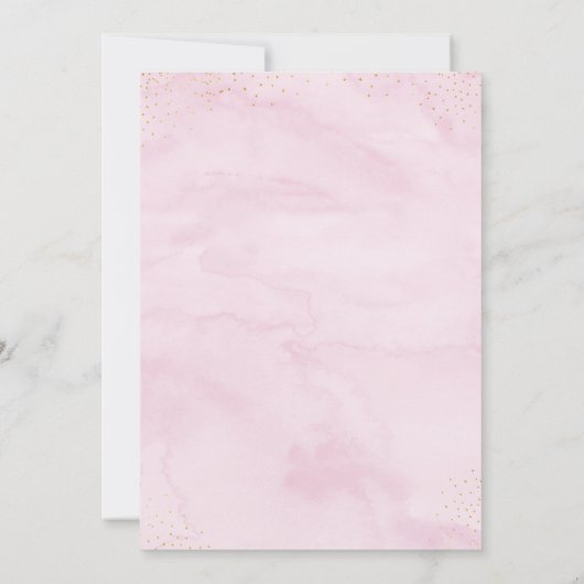 Bunny Roze Goud Bloemen Meisje Verjaardag Uitnodig Kaart (Achterkant)