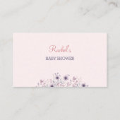Bunny Roze Paarse Baby shower Luier Raffle Kaart (Achterkant)