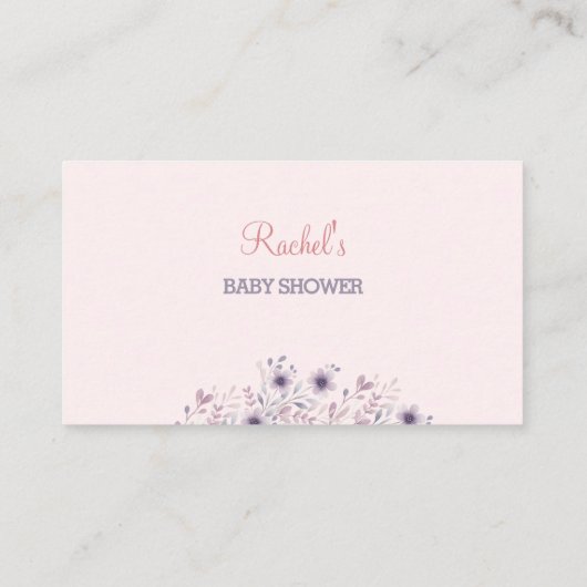Bunny Roze Paarse Baby shower Luier Raffle Kaart (Achterkant)