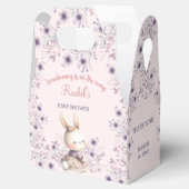 Bunny Roze Paarse Bloemen Spring Girl Baby shower Bedankdoosjes (Geopend)