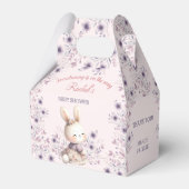 Bunny Roze Paarse Bloemen Spring Girl Baby shower Bedankdoosjes (Voorkant Zijde)