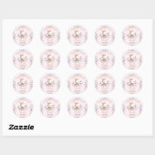 Bunny Roze Paarse Lente Bloemen Meisje Baby shower Ronde Sticker (Vel)