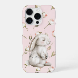 Bunny Rozen Floral iPhone 16 Pro Hoesje