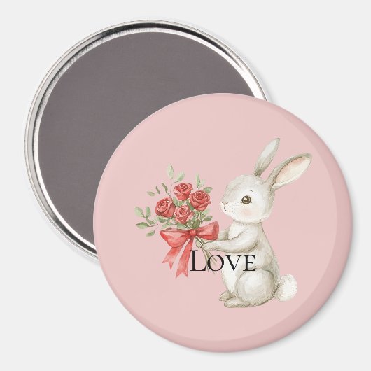 Bunny Rozen Love Magneet (Voorkant / Achterkant)
