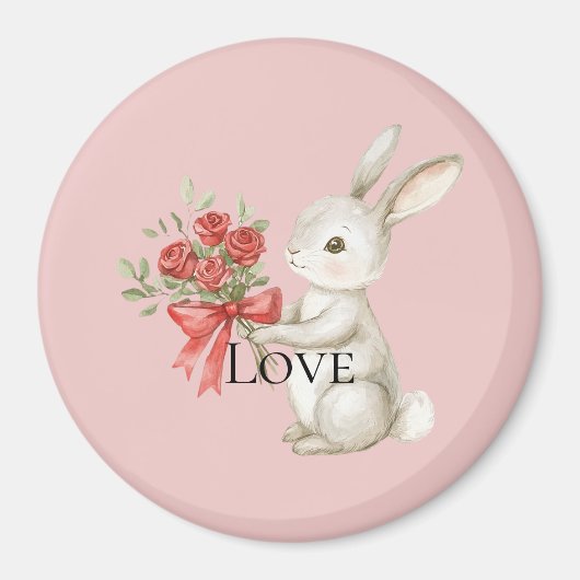 Bunny Rozen Love Magneet (Voorkant)