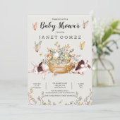 Bunny Rustic Boerderij Country Baby shower Invitat Kaart (Staand voorkant)