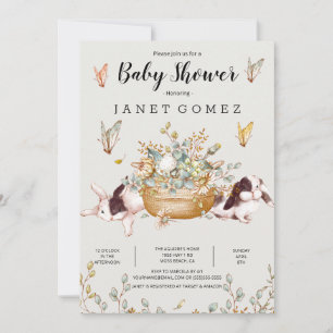 Bunny Rustic Boerderij Country Baby shower Invitat Kaart