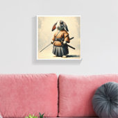 Bunny Samurai Canvas Afdruk (Insitu (Woonkamer))