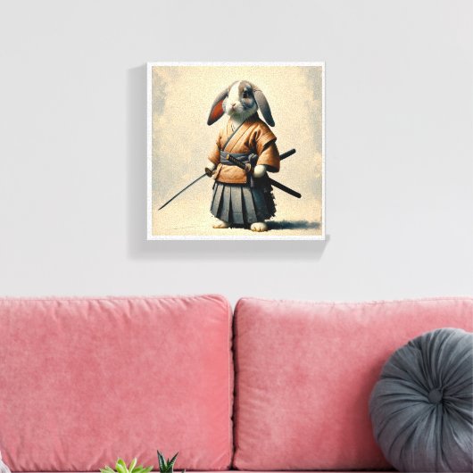 Bunny Samurai Canvas Afdruk (Insitu (Woonkamer))