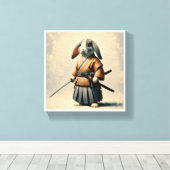 Bunny Samurai Canvas Afdruk (Insitu (Houten vloer))