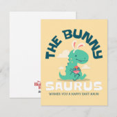 Bunny Saurus Brult Pasen Toe Feestdagenkaart (Voorkant / Achterkant)