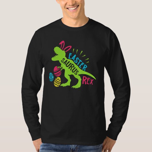 Bunny Saurus Dinosaur Hug Easter Eggs T Rex Easter T-shirt (Voorkant)
