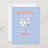 bunny save the date aankondigingskaart (Voorkant / Achterkant)