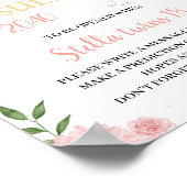 Bunny Schattige Ballon 1e Verjaardag Tijd Capsule  Poster (Hoek)