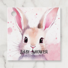 Bunny Schattige Waterverf Roze baby shower Bedankjes Labels