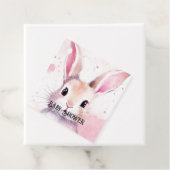 Bunny Schattige Waterverf Roze baby shower Bedankjes Labels (In situ)