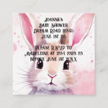 Bunny Schattige Waterverf Roze baby shower