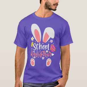 Bunny School Registrar Paasdag School Registrar T-shirt