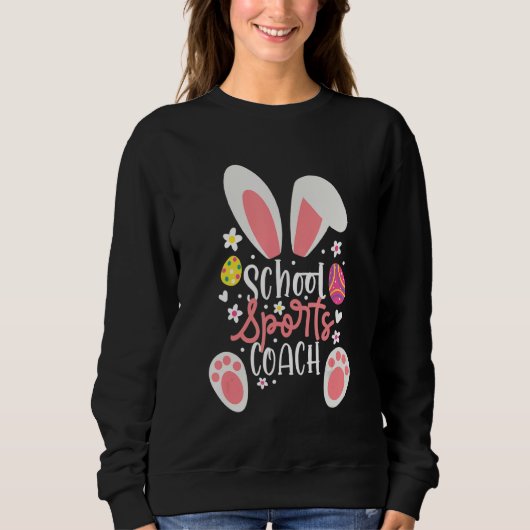 Bunny School Sports Coach Easter Day Outfit Sport Trui (Voorkant)