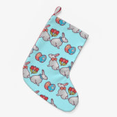 Bunny seamless pattern with easter eggs and a bouq kleine kerstsok (Voorkant (Hangend))