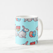Bunny seamless pattern with easter eggs and a bouq koffiemok (Voorkant rechts)