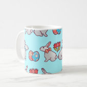 Bunny seamless pattern with easter eggs and a bouq koffiemok (Voorkant links)