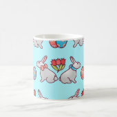 Bunny seamless pattern with easter eggs and a bouq koffiemok (Center)