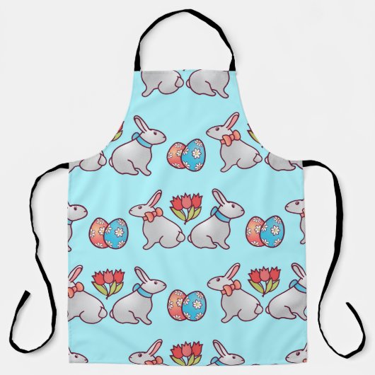 Bunny seamless pattern with easter eggs and a bouq schort (Voorkant)