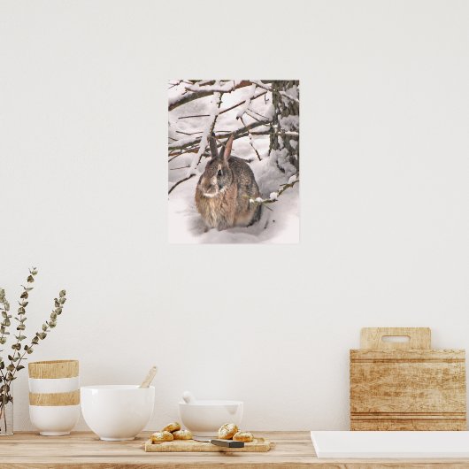 Bunny Seeking Shelter Poster (Keuken)