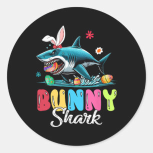 Bunny Shark Pasen Jagen Chocolade Eieren Lover Ki Ronde Sticker