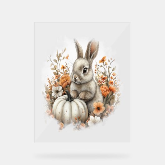 Bunny Shirt Country Pumpkin Acryl Bord (Voorkant)