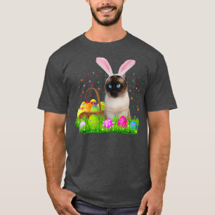Bunny Siamese Cat Funny Paasse Siamese Cat Lover T-shirt