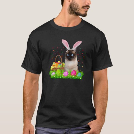 Bunny Siamese kat bij paasSiamese T-shirt (Voorkant)