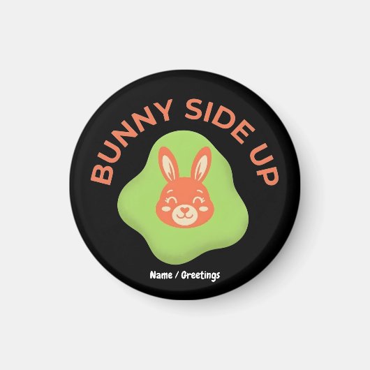 Bunny Side Up Retro Pasen Ei Grafisch Ontwerp Magneet (Voorkant)