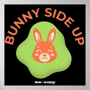 Bunny Side Up Retro Pasen Ei Grafisch Ontwerp Poster