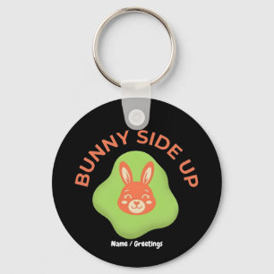 Bunny Side Up Retro Pasen Ei Grafisch Ontwerp  Sleutelhanger