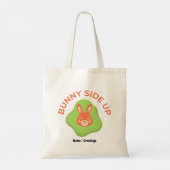 Bunny Side Up Retro Pasen Ei Grafisch Ontwerp Tote Bag (Achterkant)