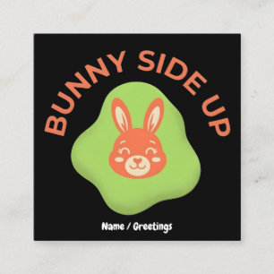 Bunny Side Up Retro Pasen Ei Grafisch Ontwerp Vierkante Visitekaartje