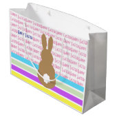 Bunny Silhouette en Happy Easter Design Groot Cadeauzakje (Achterkant Gekanteld)