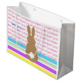 Bunny Silhouette en Happy Easter Design Groot Cadeauzakje (Voorkant Gekanteld)