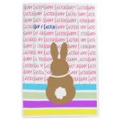 Bunny Silhouette en Happy Easter Design Medium Cadeauzakje (Voorkant)