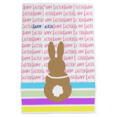 Bunny Silhouette en Happy Easter Design Medium Cadeauzakje (Achterkant)